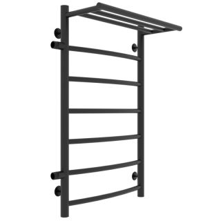 Полотенцесушитель водяной Laris Классик 73208025ЧМ левый с полкой П7 50x80см чёрный матовый